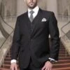 Big And Tall 3 Piece Suits - Black Suit
