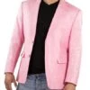 Colorful Blazer For Men -Men's One Ticket Pocket Summer Fabric Linen Fabric Pink Blazer