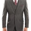 Arezzo Collection - 100% Wool Suit Modern Fit Italian Style 3 Piece In Dark Gray
