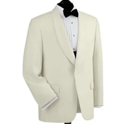 Mens White Tuxedo Jacket Dinner Jacket 1-button Shawl, Color: White