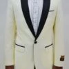 Dinner Jacket - Ivory/Black - Mens Wholesale Blazers