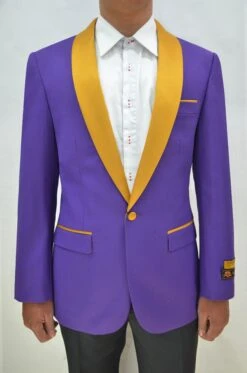 Dinner Jacket - Purple/Gold - Mens Wholesale Blazers