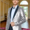 Silver Gray Sequin Blazer - Mens Shiny Sport Coat - Party Jacket - Prom Tuxedo $189