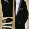 Black Velvet Fabric Suit With Velvet Tuxedos Fabric