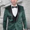 Men's Designer Vested Velvet Wedding & Prom Tuxed In Hunter Green