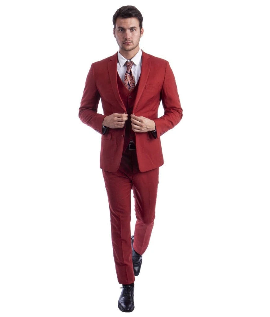 Title Skinny Fit Suit - Extra Slim Fit Prom Suit Brick Ultra Slim Fit 3-Piece Prom Suit 1 Title Skinny Fit Suit - Extra Slim Fit Prom Suit Brick Ultra Slim Fit 3-Piece Prom Suit