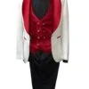 Wedding Tuxedos For Men In Red Classic Wedding Tuxedo Style For Guys - Two Toned Lapel