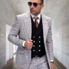 Statement Men's 3 Piece 100% Wool Suit - Bold Vest Color