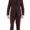 Edwardian Suit BRADFORD BURGUNDY SLIM FIT 3 PIECE TWEED SUIT