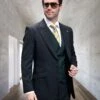 Statement ITALY Suit - Super 150's Wool Suit Statement Men's 3 Piece Modern Fit 100% Wool Suit - Micro Plaid