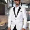 Floral Men's Satin Shiny Unique Paisley Sport Coat Flashy Silky Satin Stage Fancy Stage Party Two Toned Blazer / Sportcoat / Men's Jacket / Dinner Jacket White