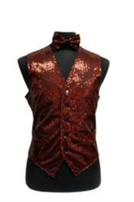 Sparkly Bow Tie Satin Shiny Sequin Dress Tuxedo Wedding Vest/bow Tie Set Red And Black Vest - Men's Neck Ties - Mens Dress Tie - Trendy Mens Ties 1 Sparkly Bow Tie Satin Shiny Sequin Dress Tuxedo Wedding Vest/bow Tie Set Red And Black Vest - Men's Neck Ties - Mens Dress Tie - Trendy Mens Ties
