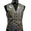 Sparkly Bow Tie Satin Shiny Sequin Dress Tuxedo Wedding Vest/bow Tie Set Silver Grey - Men's Neck Ties - Mens Dress Tie - Trendy Mens Ties