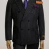 Steve Harvey Suit - Peak Lapel Modern Fit - No Pleated Pants Designer Brand Black Double Breasted 3 Piece Vested Suit