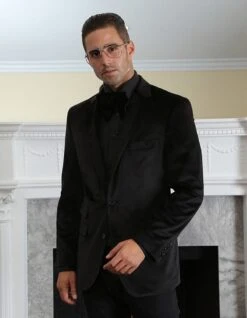 Mens Designer Traditional Shawl Dinner Jacket In Black