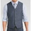Mens Linen Vest And Pants Set - Wedding Summer Vestin Indigo Blue