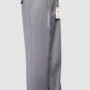 Mens Italian Wool Wide Leg Dress Pants In Light Grey