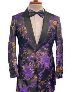 Floral Prom Suit - Vienna-Purple/Black