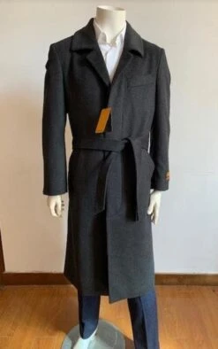 Full Length Overcoat - Wool Belted Topcoat Black - Wholesale Coat - Wholesale Winter Coats