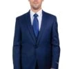 "Navy Blue Men's Skinny Wedding & Prom 2025 Suit With One Button Peak Lapel & Lowcut Vest"