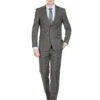 Gray Groomsmen Suits Mens Modern Fit Gangster Pinstripe Suit Charcoal Grey