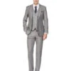 Gray Groomsmen Suits Mens Savvy Slim Vested Suit Light Grey