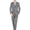 Gray Groomsmen Suits Mens Slim Fit Window Pane Suit Medium Grey