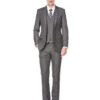Gray Groomsmen Suits Mens Vested Smart Modern Fit Suit Grey