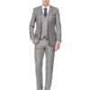 Gray Groomsmen Suits Mens Vested Smart Modern Fit Suit Light Grey