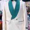 Men Green And White Suits - Green And White Tuxedos
