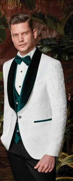 Mens Green And White Suits Tuxedos