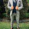 Grey Navy Jacket Pants And Vest + White Shirt