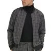 "Black Plaid Men's Casual Walking Track Suit Set - Jacket & Pant"
