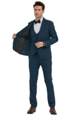 Mens Dark Teal Suit - Teal Blue Suit - Teal Color Wedding Suit