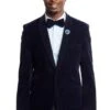 "Men's Slim Fit Velvet Dinner Jacket - NavyShawl Lapel"
