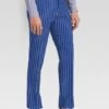Mens Pinstripe Dress Pants - Royal Blue Stripe Slacks - White Pinstripe