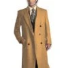 Mens Overcoat -Mens Long Wool Topcoats- Topcoat For Men-Mens Double Breasted Overcoat - "Cream Brown" Double Breasted Coat