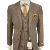 1930s Fashion Tweed ~ Herringbone Pattern- Mens 1930 Suit -1930s Tuxedo - Flap Pocket - Brown Suit