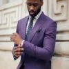 Mens Big And Tall Linen Suit -Purple Suit