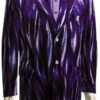 Velour Men's Blazer Jacket Men's Entertainer Purple Velvet Cool Sparkly Zebra Print Suit