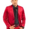 Mens Red Velvet Suit And Cheap Priced Velour Mens Blazer Jacket For Men Sport Coat + Pants