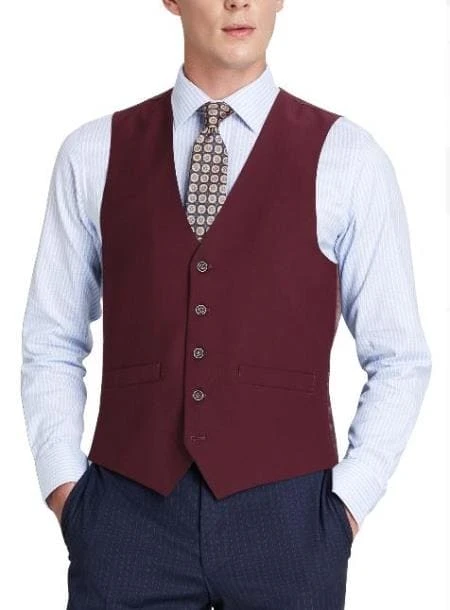 Men's Suit Vest Burgundy 1 Men's Suit Vest Burgundy