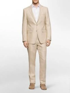 Mens Big And Tall Linen Suit -Natural Suit