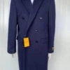 Mens Overcoat -Mens Long Wool Topcoats- Topcoat For Men-Mens Full Length And Cashmere Overcoat - Winter Topcoats - Blue Coat