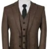 1930s Fashion Tweed ~ Herringbone Pattern- Modern Fit Suit -1930s Tuxedo - Brown Suit
