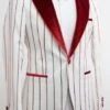 Bold Gangster - 1920 White And Red Pinstripe Tuxedos Suit