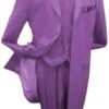 Fashion Lavender - Lilac 3 Piece Vested Zoot Fashion Prom ~ Suit Long Custom Coat - Lavender + Matching Shirt And Tie