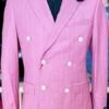 Pink Pinstripe Suit - Double Breasted Suit - Summer Suit