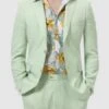 Mens Big And Tall Linen Suit -Mint Suit