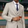 Mens Big And Tall Linen Suit -Tan Suit